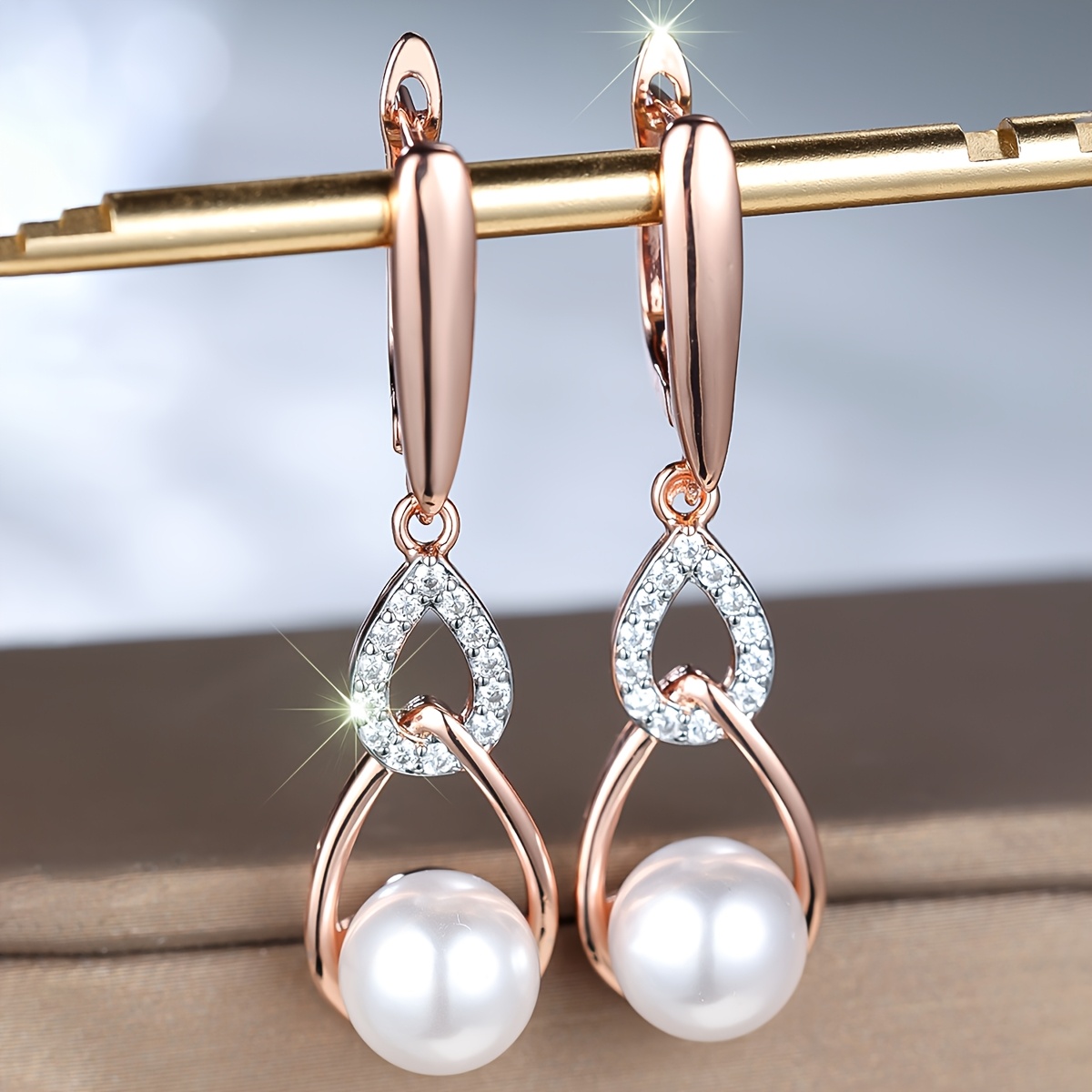 Women's Classic Elegant White Synthetic Zircon Earrings